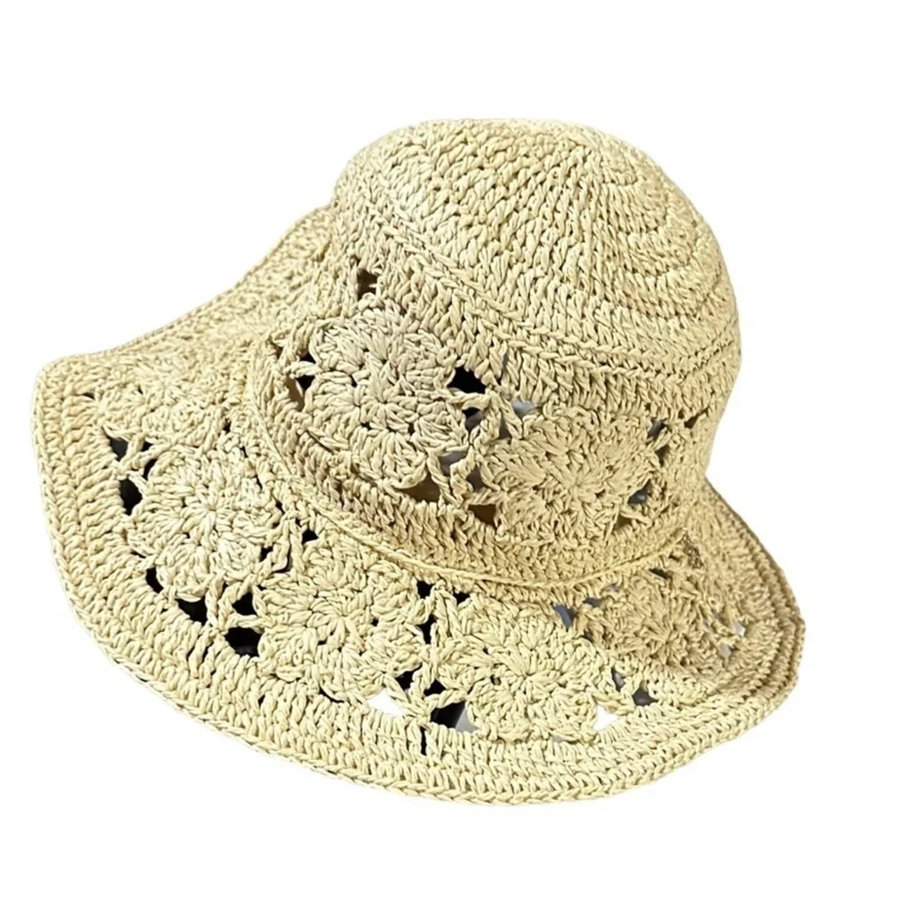 Ted BAKER Haris Floral Cut-Out Rafia Hat